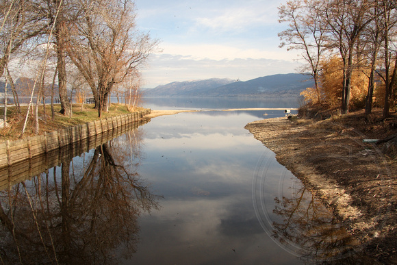 view of the lake and channel (Penticton Creek)