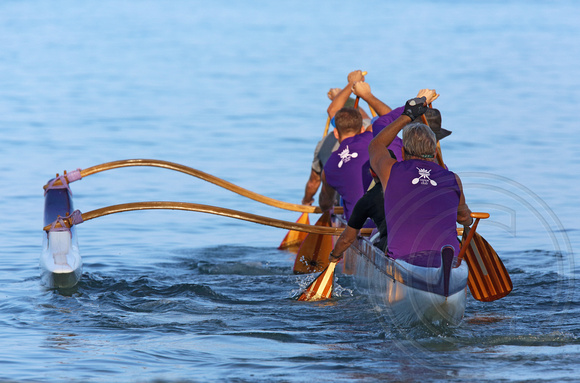 Waikoloa Canoe Clubbers in outrigger