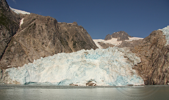 interesting blue colour of glacial ice